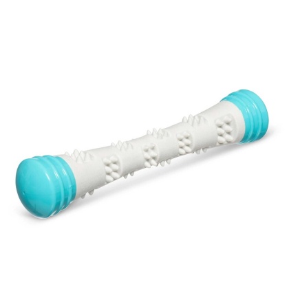 Grey / Teal - Totally Pooched Chew n' Squeak Stick, Foam Rubber, - Small, 8.5"