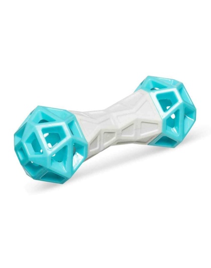 Grey / Teal - Totally Pooched Flex n' Squeak Toy, Foam Rubber, - 7",