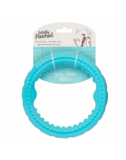 Totally Pooched Chew n' Tug Ring, Foam Rubber, 6.5", Teal