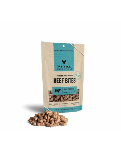 Vital Essentials(R) Freeze-Dried Beef Bites Dog Treats, - 2.5 oz