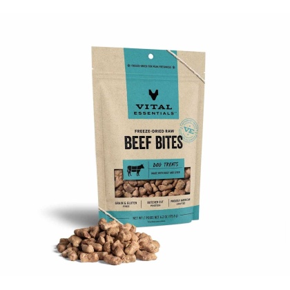 Vital Essentials(R) Freeze-Dried Beef Bites Dog Treats, - 6.2 oz