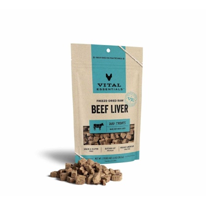 Vital Essentials(R) Freeze-Dried Beef Liver Dog Treats, 2.1 oz