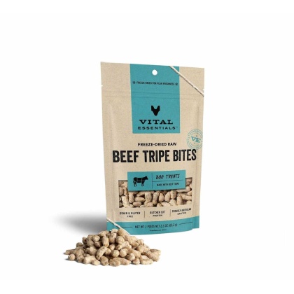 Vital Essentials(R) Freeze-Dried Beef Tripe Bites Dog Treats, - 2.3 oz