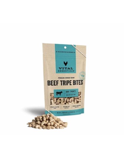 Vital Essentials(R) Freeze-Dried Beef Tripe Bites Dog Treats, - 2.3 oz