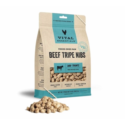 Vital Essentials(R) Freeze-Dried Beef Tripe Nibs Dog Treats, - 14 oz