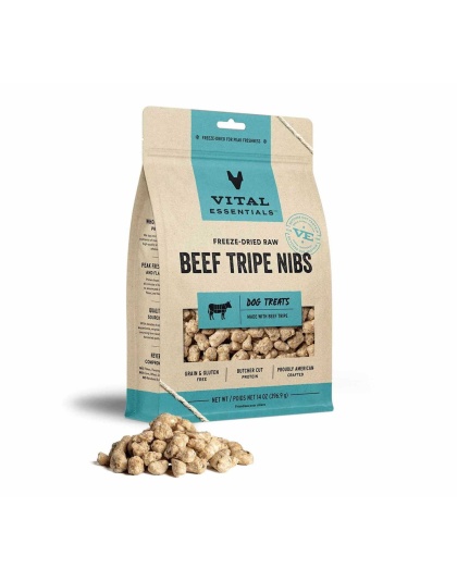 Vital Essentials(R) Freeze-Dried Beef Tripe Nibs Dog Treats, - 14 oz