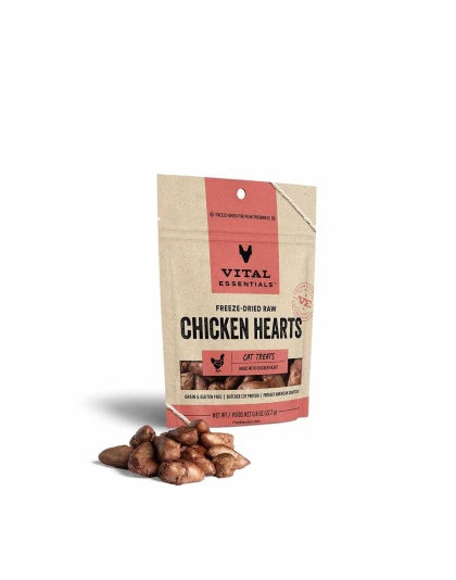 Vital Essentials(R) Freeze-Dried Chicken Hearts Cat Treats, 0.8 oz