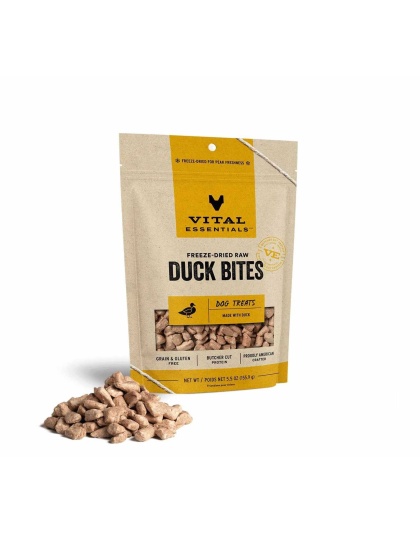 Vital Essentials(R) Freeze-Dried Duck Bites Dog Treats, - 5.5 oz