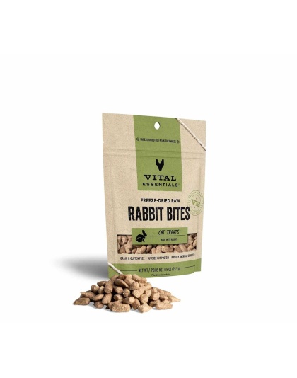 Vital Essentials(R) Freeze-Dried Rabbit Bites Cat Treats, 0.9 oz