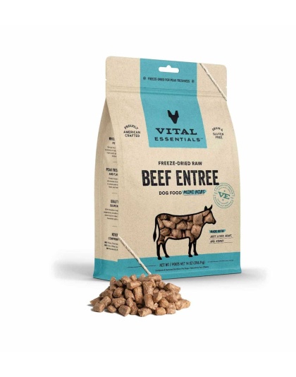 Vital Essentials(R) Freeze-Dried Raw Beef Entree Dog Food Mini Nibs,  - 14 oz