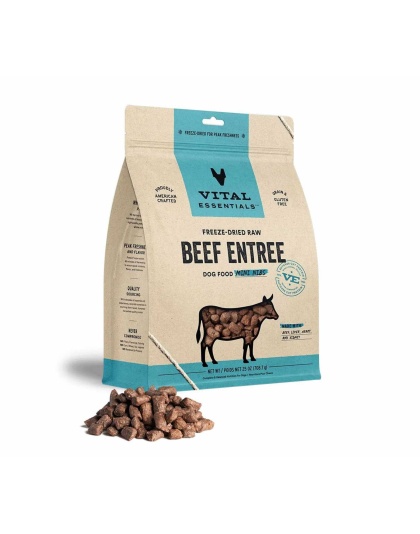 Vital Essentials(R) Freeze-Dried Raw Beef Entree Dog Food Mini Nibs,  - 25 oz