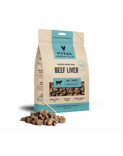 Vital Essentials(R) Freeze-Dried Raw Beef Liver Dog Treats, 15 oz