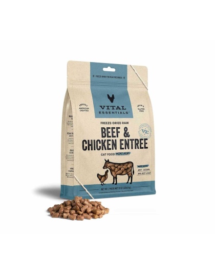 Vital Essentials(R) Freeze-Dried Raw Beef & Chicken Entree Cat Food Mini Nibs,  - 8 oz