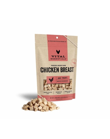 Vital Essentials(R) Freeze-Dried Raw Chicken Breast Dog Treats, - 3.75 oz