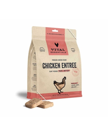 Vital Essentials(R) Freeze-Dried Raw Chicken Entree Cat Food Mini Patties,  - 8 oz