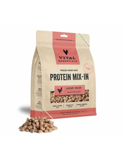 Vital Essentials(R) Freeze-Dried Raw Chicken Protein Mix-In Meal Topper for Dogs - 18 oz