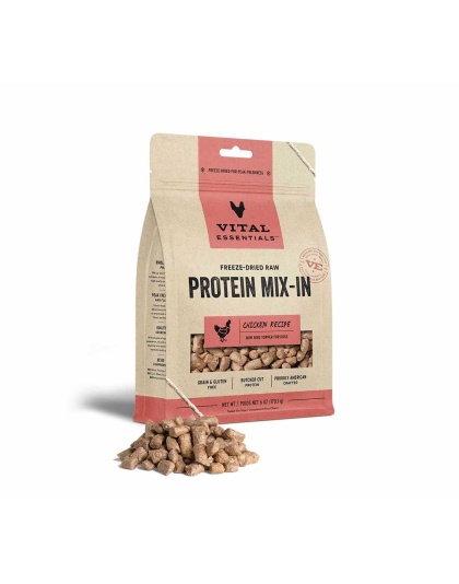 Vital Essentials(R) Freeze-Dried Raw Chicken Protein Mix-In Meal Topper for Dogs, - 6 oz