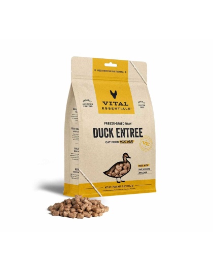 Vital Essentials(R) Freeze-Dried Raw Duck Entree Cat Food Mini Nibs,  - 12 oz