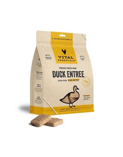 Vital Essentials(R) Freeze-Dried Raw Duck Entree Dog Food Mini Patties, 14 oz