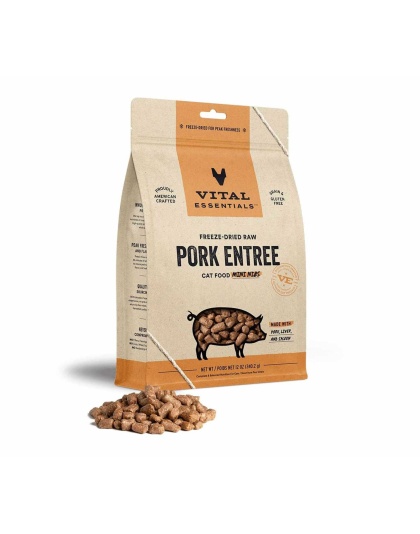 Vital Essentials(R) Freeze-Dried Raw Pork Entree Cat Food Mini Nibs - 12 oz