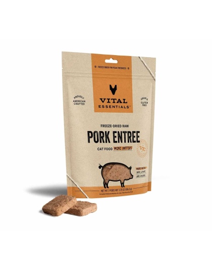 Vital Essentials(R) Freeze-Dried Raw Pork Entree Cat Food Mini Patties - 3.75 oz