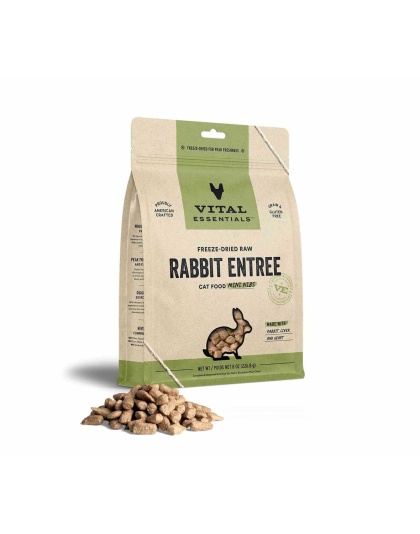 Vital Essentials(R) Freeze-Dried Raw Rabbit Entree Cat Food Mini Nibs - 8 oz