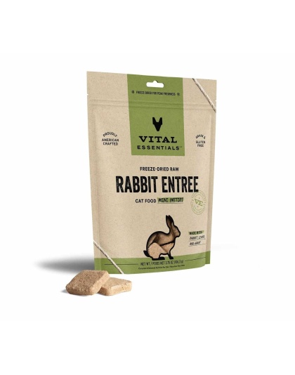 Vital Essentials(R) Freeze-Dried Raw Rabbit Entree Cat Food Mini Patties - 3.75 oz