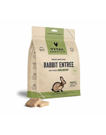 Vital Essentials(R) Freeze-Dried Raw Rabbit Entree Cat Food Mini Patties - 8 oz