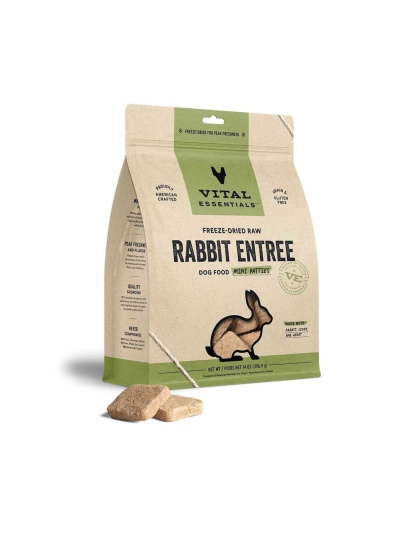 Vital Essentials(R) Freeze-Dried Raw Rabbit Entree Dog Food Mini Patties, 14 oz