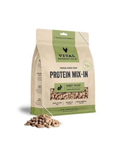 Vital Essentials(R) Freeze-Dried Raw Rabbit Protein Mix-In Meal Topper for Dogs, - 18 oz
