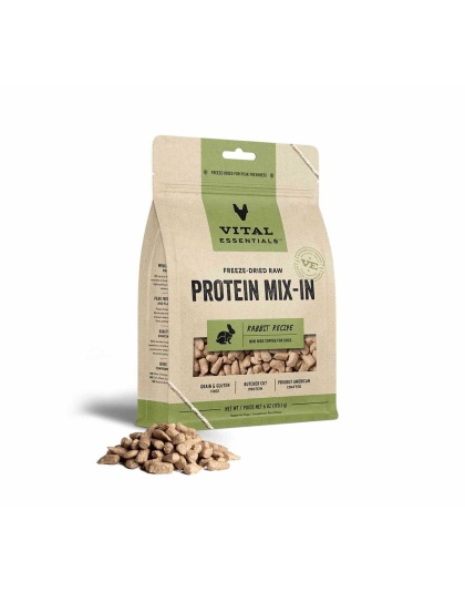 Vital Essentials(R) Freeze-Dried Raw Rabbit Protein Mix-In Meal Topper for Dogs, - 6 oz