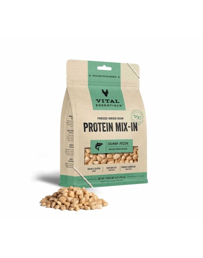 Vital Essentials(R) Freeze-Dried Raw Salmon Protein Mix-In Meal Topper for Dogs, - 6 oz