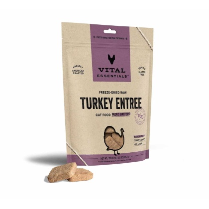 Vital Essentials(R) Freeze-Dried Raw Turkey Entree Cat Food Mini Patties,  - 3.5 oz