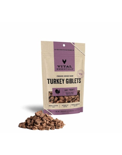 Vital Essentials(R) Freeze-Dried Raw Turkey Giblets Dog Treats, 2.0 oz