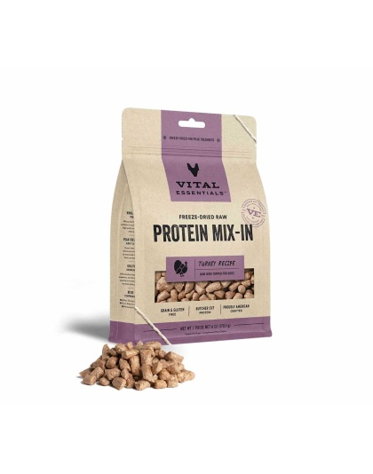 Vital Essentials(R) Freeze-Dried Raw Turkey Protein Mix-In Meal Topper for Dogs,  - 6 oz