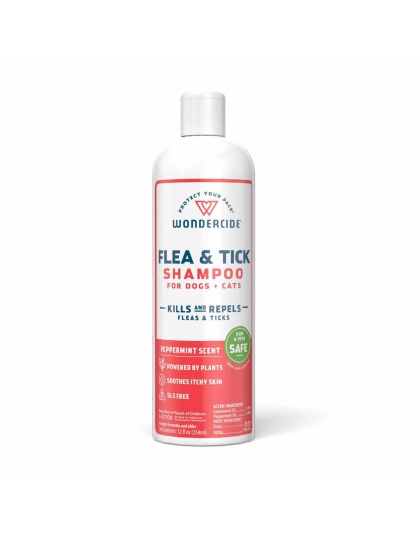 Wondercide Flea & Tick Shampoo for Dogs + Cats - 12oz. liquid shampoo - Peppermint
