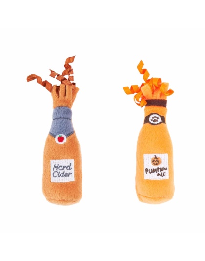 ZippyClaws Halloween Catnip Crusherz Hard Cider & Pumpkin Ale Cat Toy 2pk