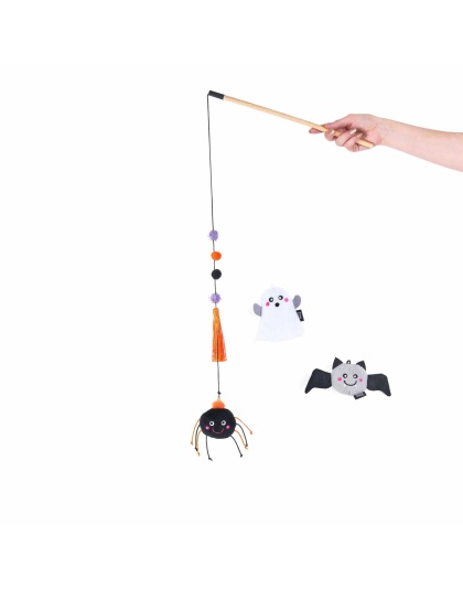 ZippyClaws Halloween ZippyStick Ghost with Friends Cat Toy