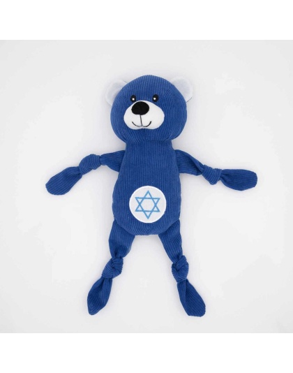 ZippyPaws Hanukkah Corduroy Cuddlerz Bear Plush Dog Toy