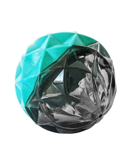 Geometric Design Textured Ball Dog Chew Toy - Small