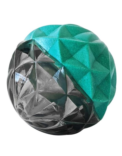 Geometric Design Textured Ball Dog Chew Toy - Small