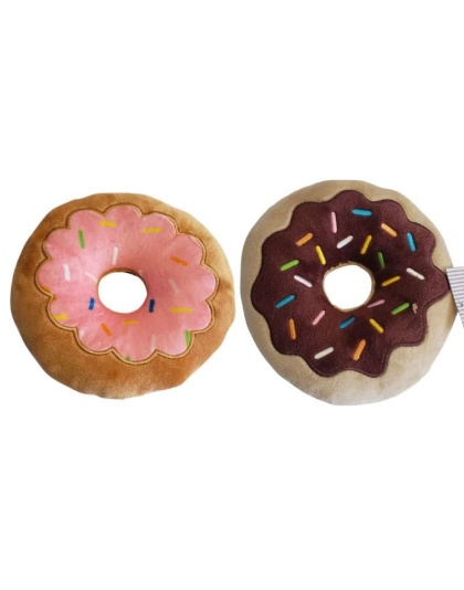 Chocolate & Strawberry - Interactive Donut Plush Dog Toy Set