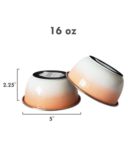 Coral Peach - DUROBOLZ Ombre Deep Bowl with Rubber Bottom - 16 oz