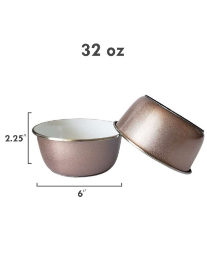DUROBOLZ Deep Bowl with Rubber Bottom and Paw Print - 32 oz