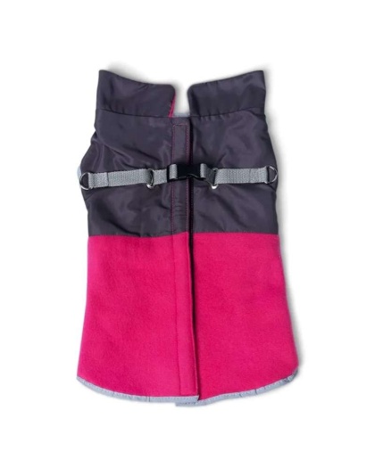 Fuschia - 2-in-1 Travel Dog Vest With Built In Harness - Medium