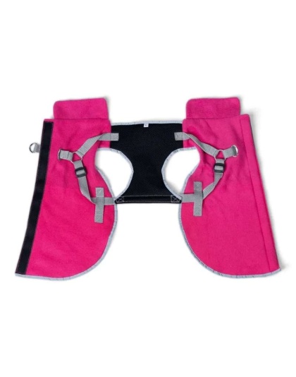 Fuschia - 2-in-1 Travel Dog Vest With Built In Harness - Small