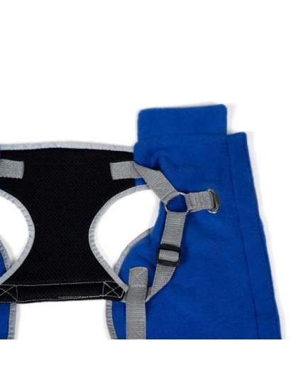 Royal Blue - 2-in-1 Travel Dog Vest With Built In Harness - Large