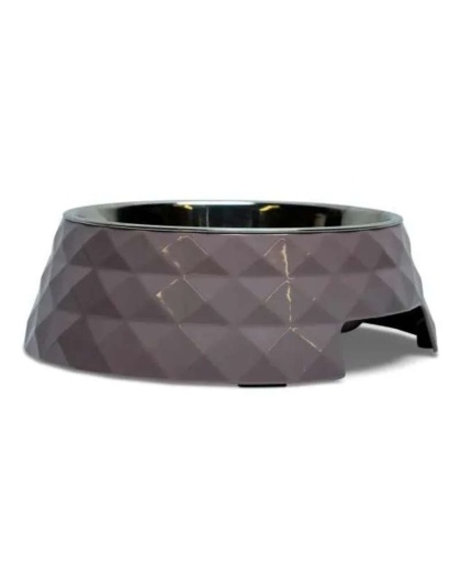 Wood Rose - Diamond Melamine Stainless Steel Dog Bowl  - Large (24 oz)