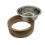 Stainless Steel Dog Bowl with Cylindrical Mango Wood Holder - 1 Quart