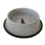 Non Skid Cool Gray Bowl with Teal Dog Design - 64 oz